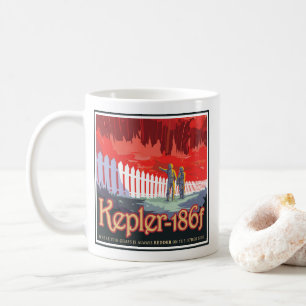 Retro ruimte Poster van Kepler-186f. Koffiemok