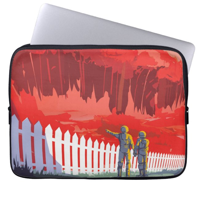 Retro ruimte Poster van Kepler-186f. Laptop Sleeve (Voorkant)