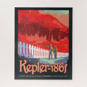 Retro ruimte Poster van Kepler-186f. Legpuzzel (Verticaal)