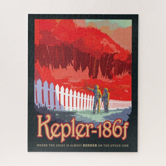 Retro ruimte Poster van Kepler-186f. Legpuzzel (Verticaal)