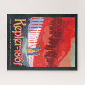 Retro ruimte Poster van Kepler-186f. Legpuzzel (Horizontaal)