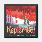 Retro ruimte Poster van Kepler-186f. Magneet (Voorkant)