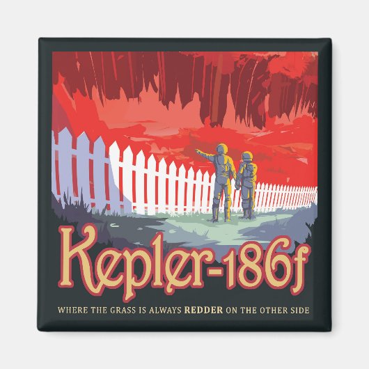 Retro ruimte Poster van Kepler-186f. Magneet (Voorkant)