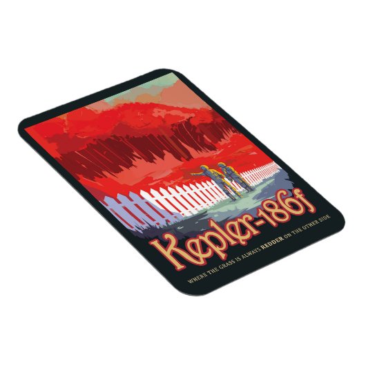Retro ruimte Poster van Kepler-186f. Magneet (Rechterzijde)
