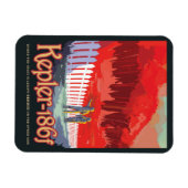 Retro ruimte Poster van Kepler-186f. Magneet (Horizontaal)