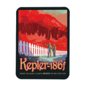 Retro ruimte Poster van Kepler-186f. Magneet (Verticaal)