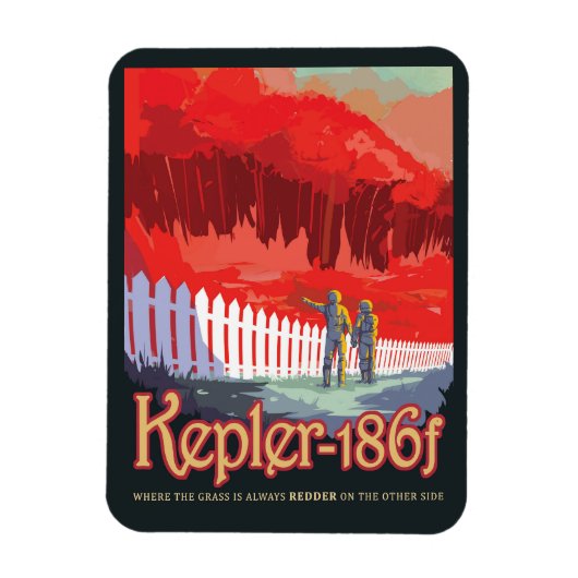 Retro ruimte Poster van Kepler-186f. Magneet (Verticaal)