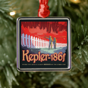 Retro ruimte Poster van Kepler-186f. Metalen Ornament