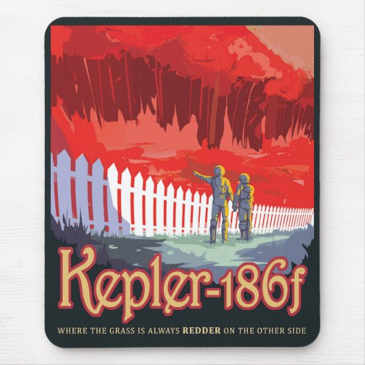 Retro ruimte Poster van Kepler-186f. Muismat (Voorkant)