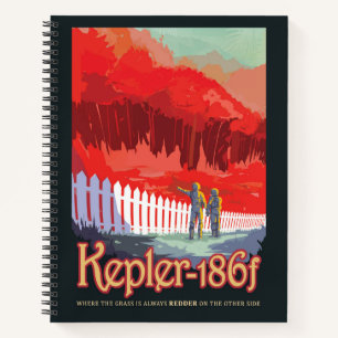 Retro ruimte Poster van Kepler-186f. Notitieboek