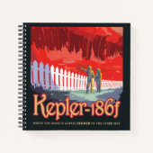 Retro ruimte Poster van Kepler-186f. Notitieboek (Voorkant)