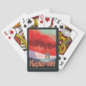 Retro ruimte Poster van Kepler-186f. Pokerkaarten (Achterkant)