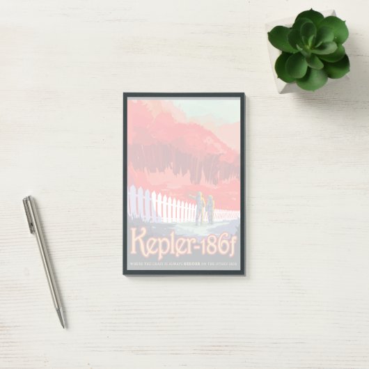 Retro ruimte Poster van Kepler-186f. Post-it® Notes (Kantoor)