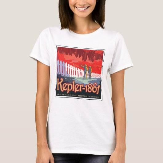 Retro ruimte Poster van Kepler-186f. T-shirt (Voorkant)
