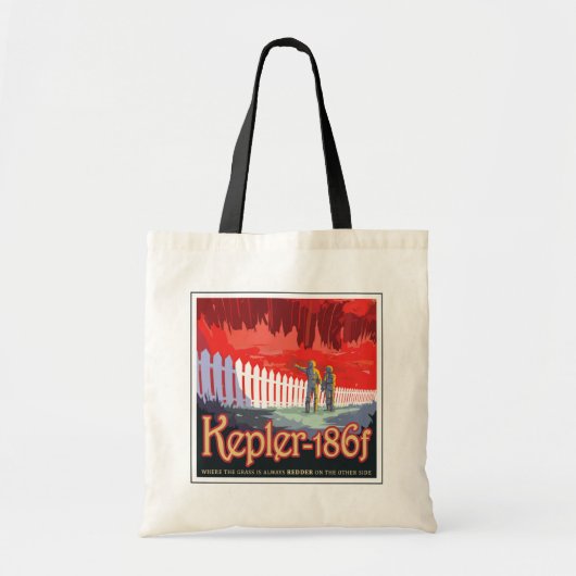 Retro ruimte Poster van Kepler-186f. Tote Bag (Voorkant)