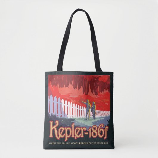 Retro ruimte Poster van Kepler-186f. Tote Bag (Voorkant)