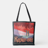 Retro ruimte Poster van Kepler-186f. Tote Bag (Achterkant)