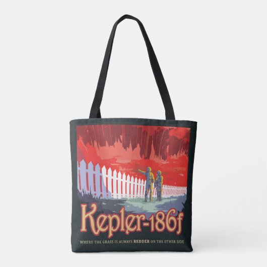 Retro ruimte Poster van Kepler-186f. Tote Bag (Achterkant)