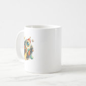 Retro ruimte raket lancering keramische koffiemok (Voorkant links)