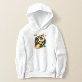 Retro ruimte raket schip kids hoodie