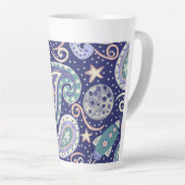 Retro ruimte sterrenstelsel ontwerp latte mok (Rechterhoek)