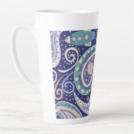 Retro ruimte sterrenstelsel ontwerp latte mok