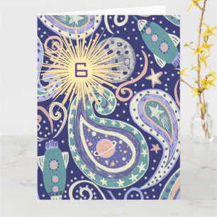 Retro ruimte sterrenstelsel verjaardagskaart kaart