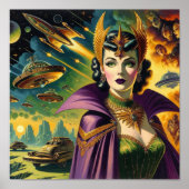 Retro ruimtecommandant poster (Voorkant)