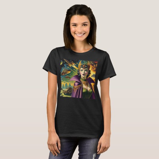 Retro ruimtecommandant t-shirt (Voorkant volledig)