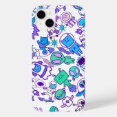 Retro-ruimtepatroon Case-Mate iPhone Case (Achterkant)