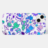 Retro-ruimtepatroon Case-Mate iPhone Case (Achterkant (horizontaal))