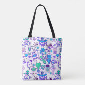 Retro ruimtepatroon Geen BG Tote Bag (Achterkant)
