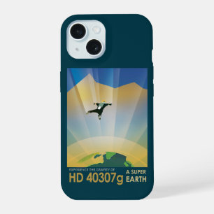 Retro ruimteposter-De zwaartekracht van een Super iPhone 15 Case