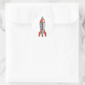 retro ruimteraket ronde sticker (Tas)