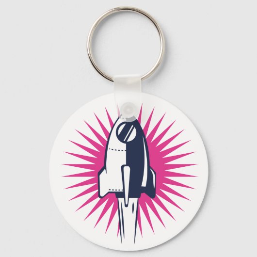 Retro ruimteraket sleutelhanger (Voorkant)
