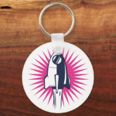 Retro ruimteraket sleutelhanger (Voorkant)