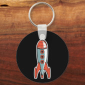 retro ruimteraket sleutelhanger (Voorkant)