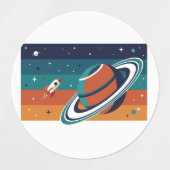 Retro Ruimtereis Labels (Design 1)
