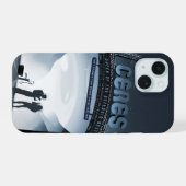 Retro-ruimtereisposter-Dwergplaneet Ceres. iPhone 15 Case (Achterkant horizontaal)
