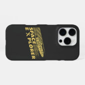 Retro-ruimtereiziger raketgrafiek iPhone hoesje (Achterkant horizontaal)