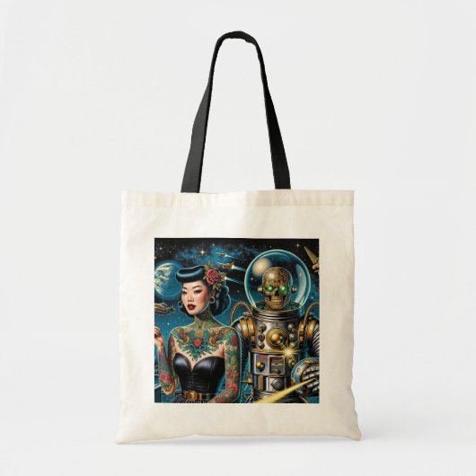 Retro-ruimtereizigers Tote Bag (Voorkant)