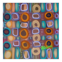 Retro ruimtes Contemporary Expressionistische Abst