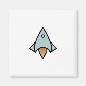 Retro-ruimteschip Magneet (Voorkant)