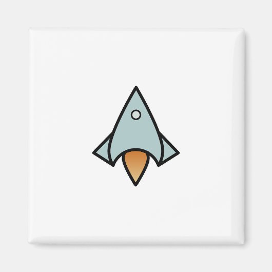 Retro-ruimteschip Magneet (Voorkant)