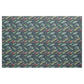 Retro Ruimteslag Sci-Fi Ruimteschip Comic Pattern Stof (Fat Quarter)