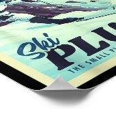 Retro Ruimtetoerisme Ski Pluto Skiër Poster (Hoek)