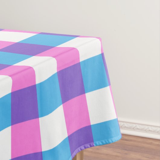 Retro ruitpatroon kleurrijk ontwerp tafelkleed (Voorbeeld)