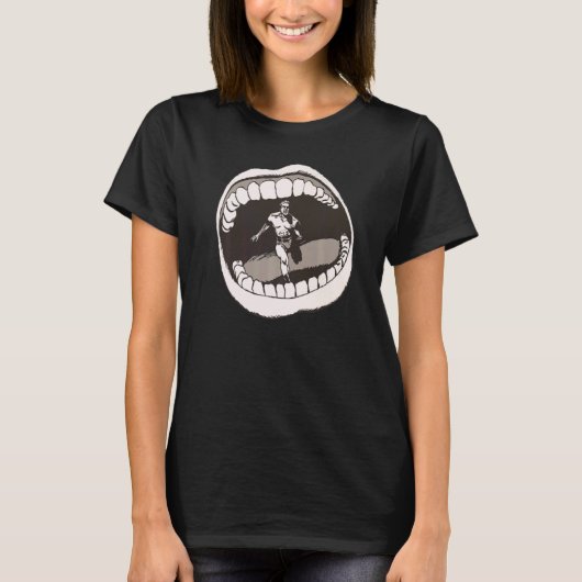 Retro Running Mouth Escape Gape T-shirt (Voorkant)