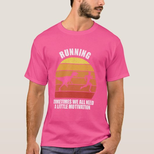 Retro Running T-Rex Shirt Funny Dinosaur Running M (Voorkant)