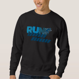 Retro Running Typography Sprinter Silhouette Trui